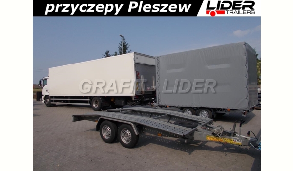 LT-051 przyczepa + plandeka 410x245x240cm, spedycyjna przyczepa ciężarowa, okuta na ramie, DMC 3000kg